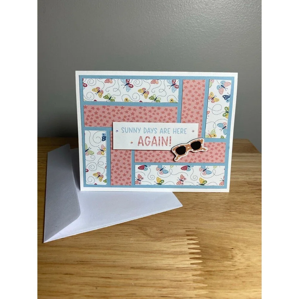 Handmade Summer Blank Greeting Card A2 & Envelope